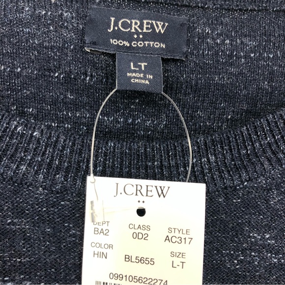 NWT Men's J. Crew Crewneck Cotton Blue Pullover Sweater Size Large - Picture 4 of 5